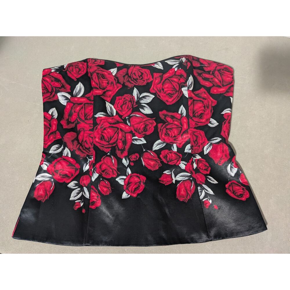 White House Black Market Rose Corset Top Strapless Bustier Size 6 Goth - Picture 2 of 11